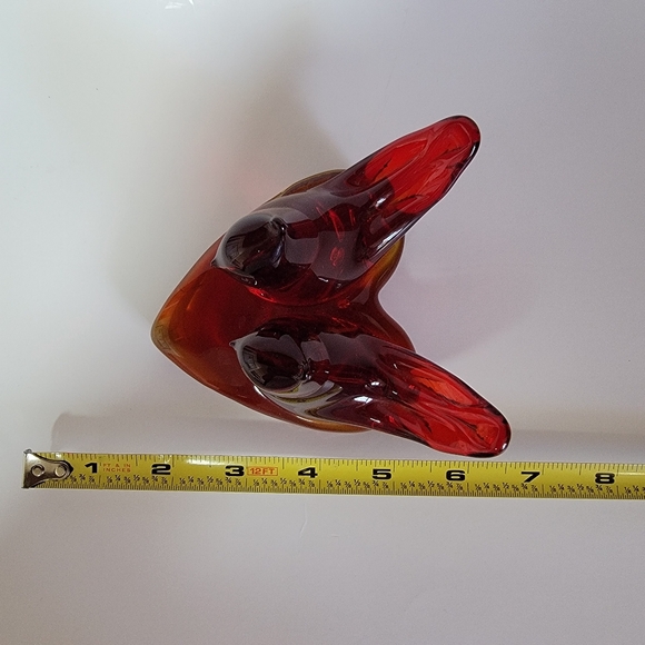 Red Hearts Cardinals Of Love Titan Art Glass Birds Figurine Signed W Ward 1988 - Picture 8 of 11